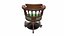 Ancienne chaise de bureau en bois Low-poly PBR