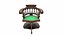 Ancienne chaise de bureau en bois Low-poly PBR