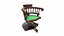 Ancienne chaise de bureau en bois Low-poly PBR