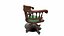 Ancienne chaise de bureau en bois Low-poly PBR