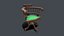 Ancienne chaise de bureau en bois Low-poly PBR