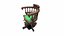 Ancienne chaise de bureau en bois Low-poly PBR