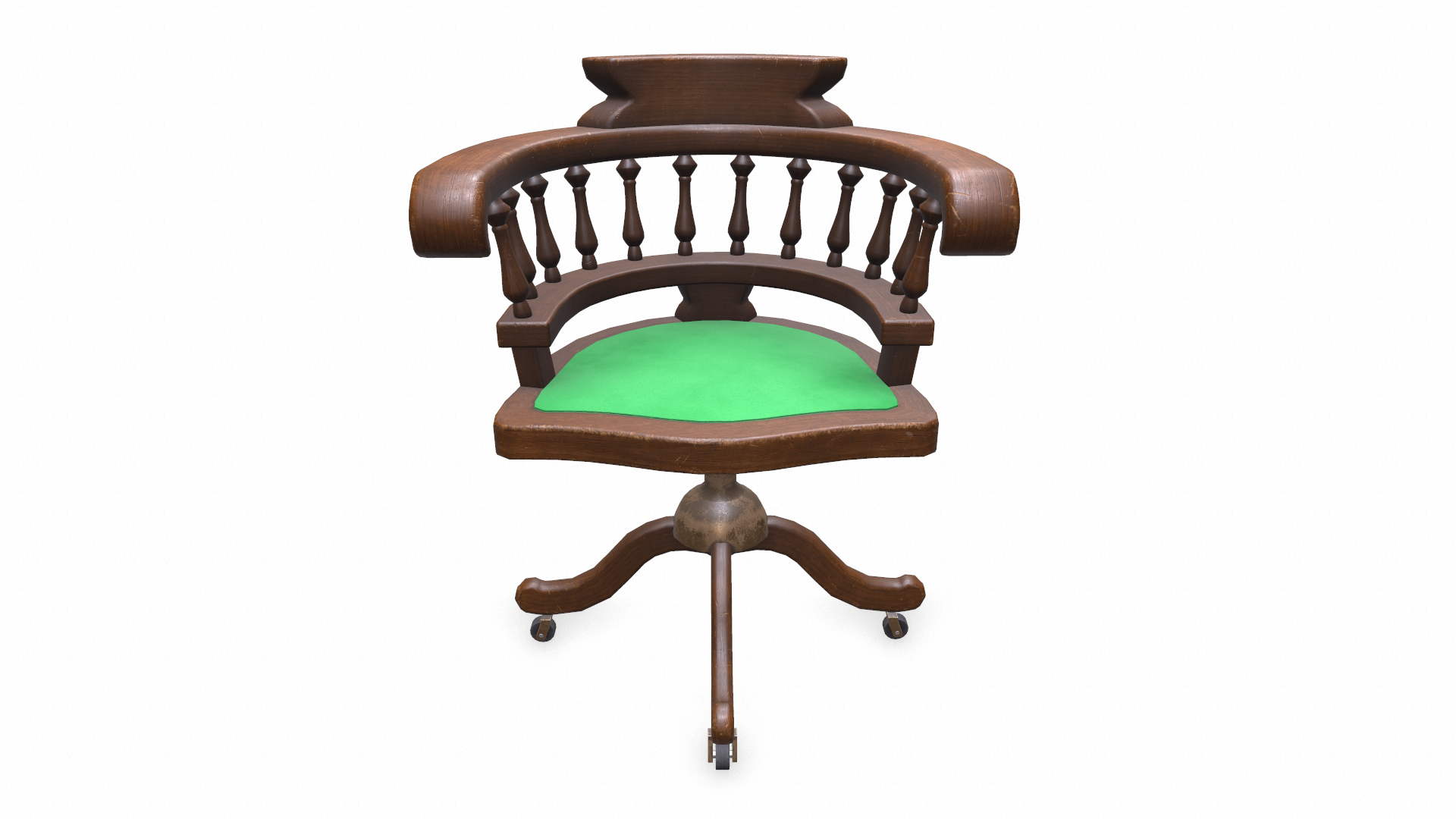 Old Wooden Office Chair Lowpoly PBR 3D Model TurboSquid 2142527