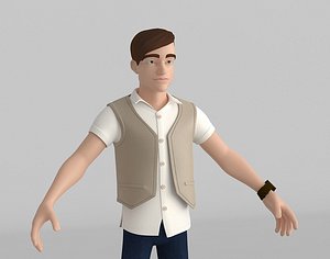 3D model young man