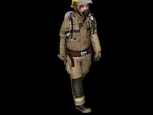 3d fireman man