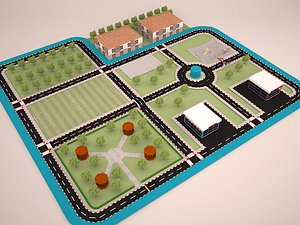 traffic training way 3D model