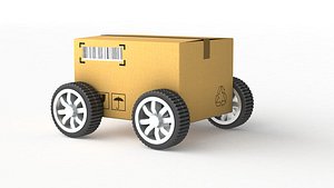 card box with wheels