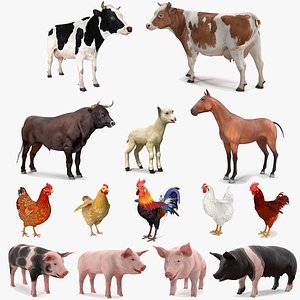 Farm Animals Big Rigged Collection 2 for Cinema 4D