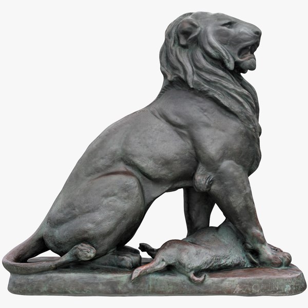 3D lion prey sculpture