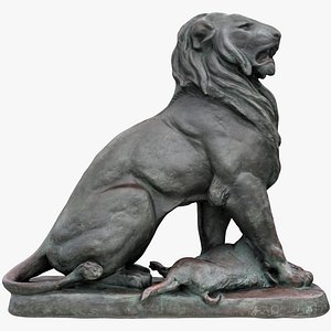 Lion with Prey Sculpture