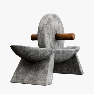 Ancient Stone Grinder Lowpoly 3D model