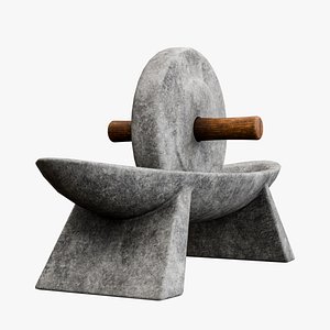 Ancient Stone Grinder Lowpoly 3D model