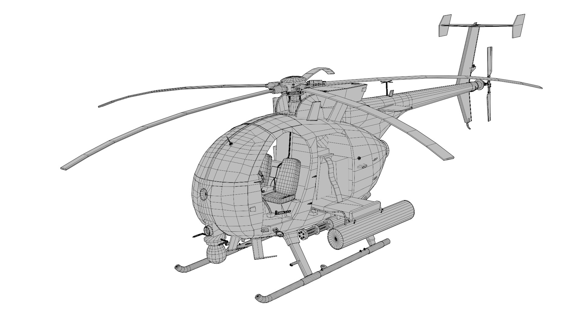 MH-6 Model - TurboSquid 2240908