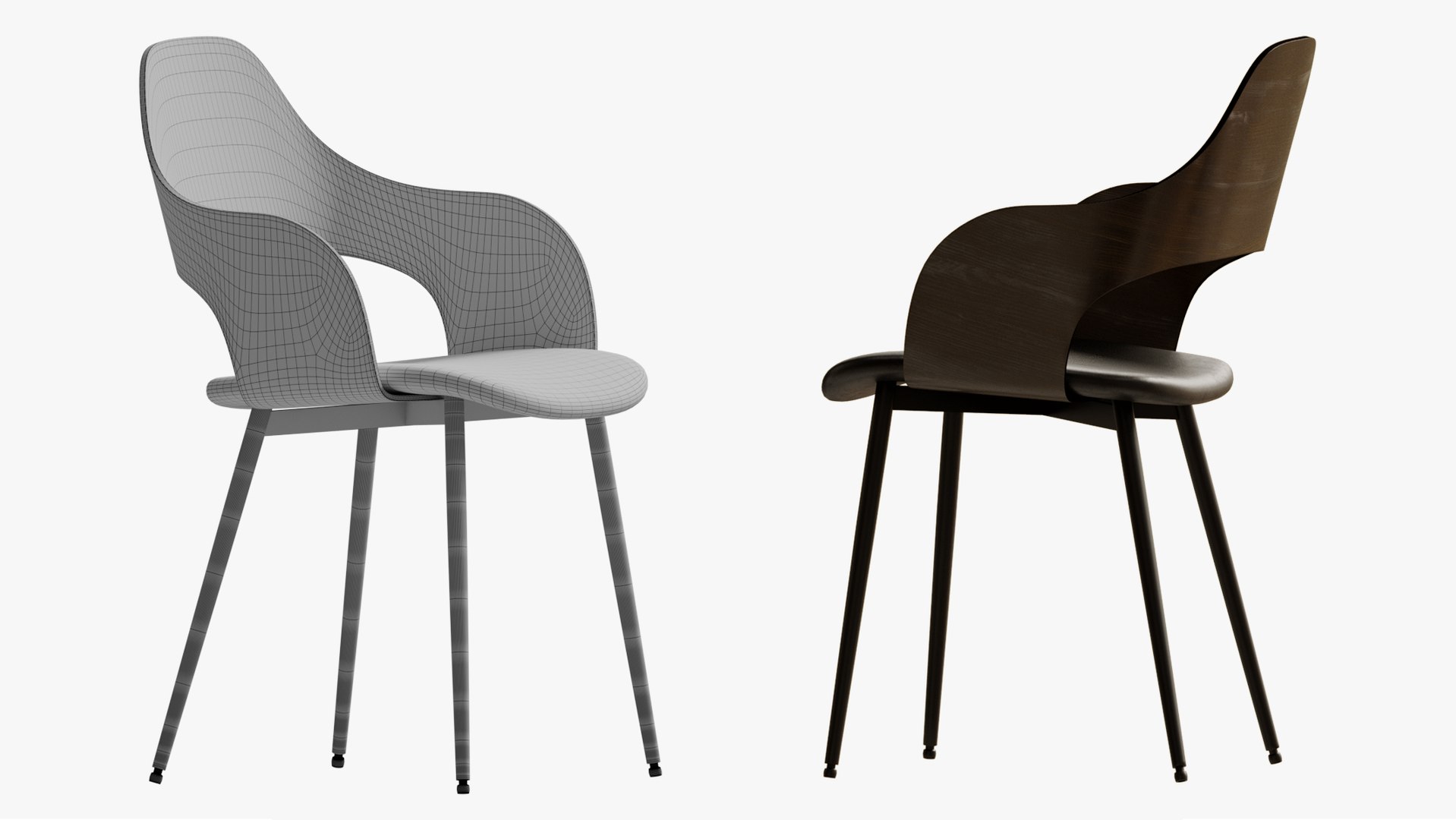 3D Jysk Dining Chair Dark TurboSquid 2028455