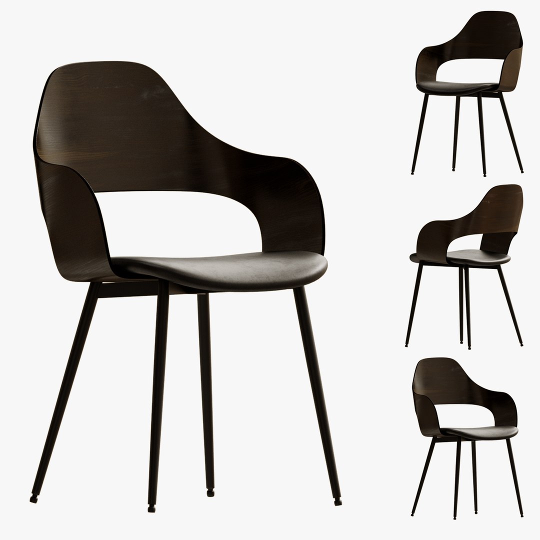 3D Jysk Dining Chair Dark TurboSquid 2028455