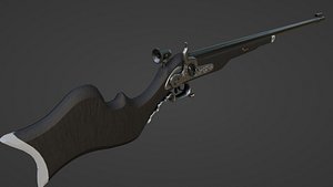 3D 1730 German Percussion Target Rifle model