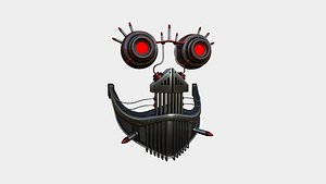 Steampunk Mask A01 Steel Red - SciFi Character Design 3D model