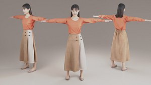 Asian woman Animation3D 170 Hina