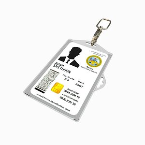 Special Forces Card in Lanyard - Army Pass - With textures - 3D Asset