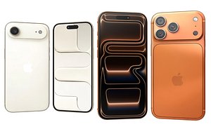 Apple iPhone Air Cloud White And Apple iPhone 17 Pro Max Cosmic Orange 3D model