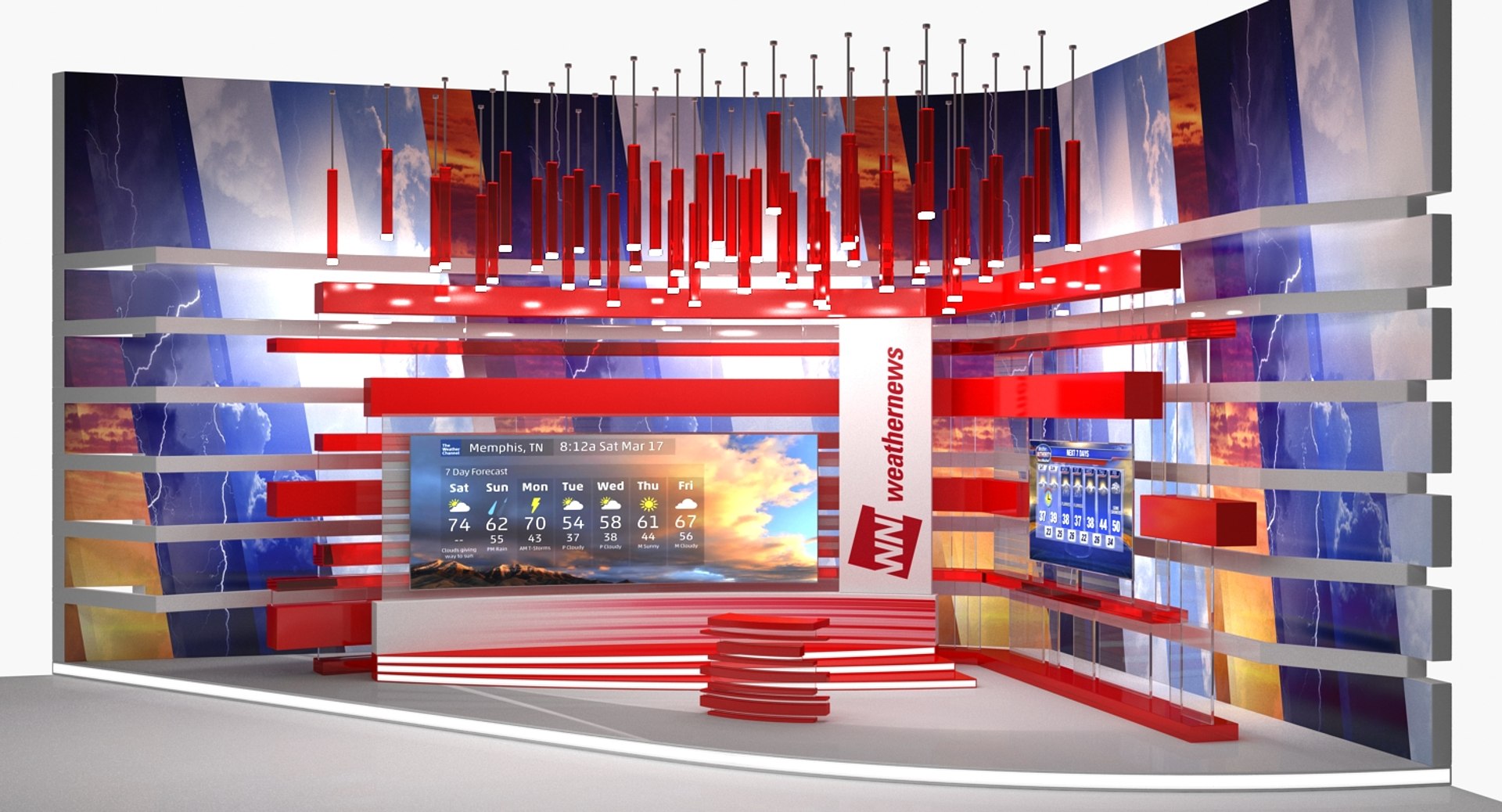 Modern TV Weather Studio 3D Model 3D model preview
