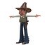 3D cowboy cow cartoon
