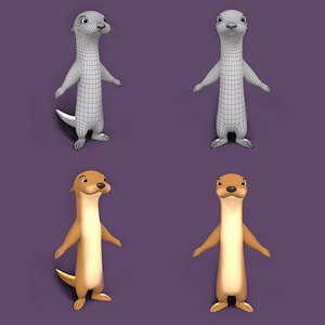 3D Cartoon Otter