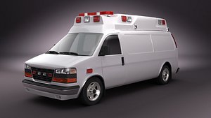 emergency ambulance 3d max