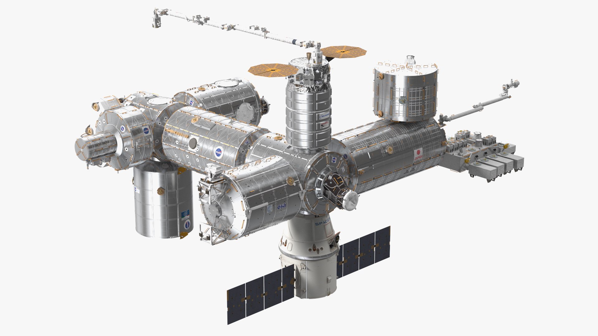 International Space Station Modules 3D model preview