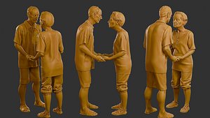 3D Casual elderly couple CEC1 002
