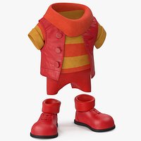 Cartoon Costume Red with a Short Sleeve Sweater