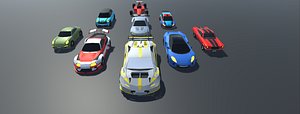 3D model Low Poly Racing Cars PolyScript