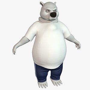cartoon polar bear 3D model