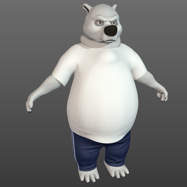 Urso panda bonito dos desenhos animados Modelo 3D $79 - .fbx .obj