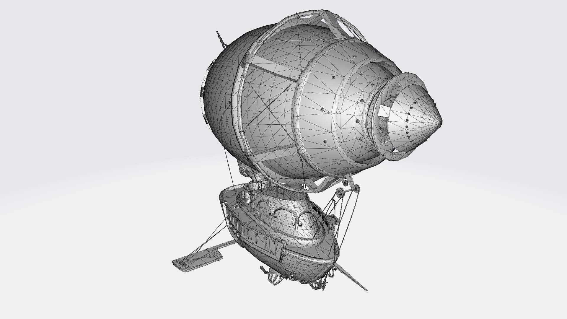3D Steampunk Dirigible With Ship Model - TurboSquid 2321688