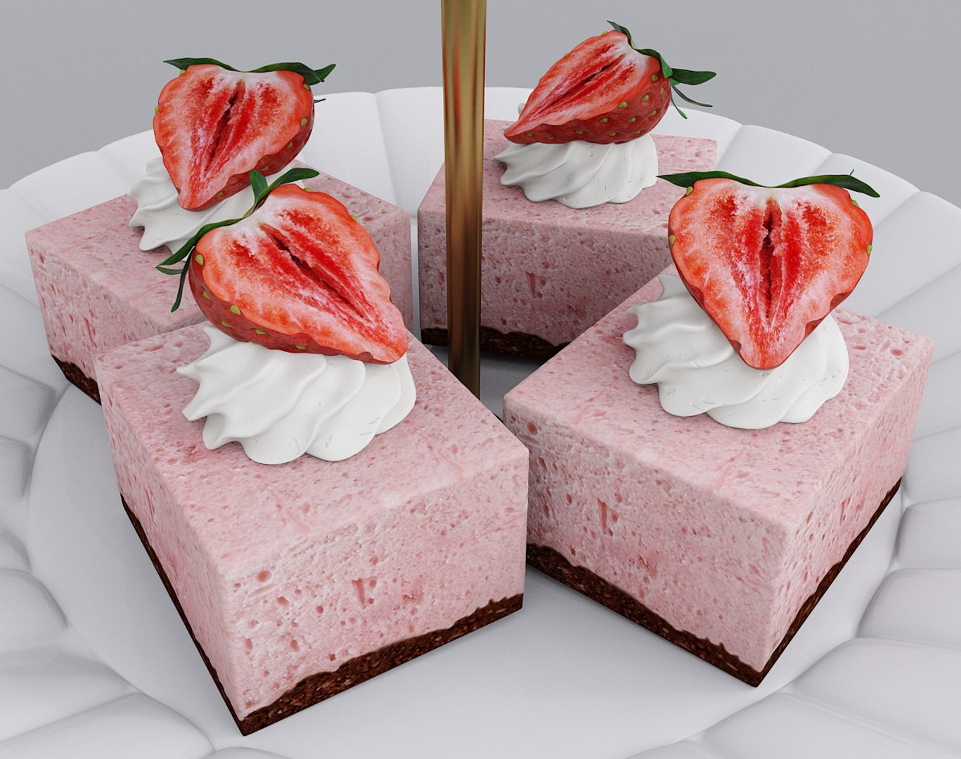 Strawberry pink dessert 3D model - TurboSquid 1900058