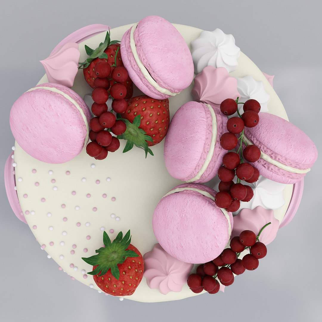 Strawberry pink dessert 3D model - TurboSquid 1900058