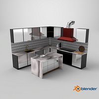 Modular Luxury Kitchen Full Scene Components with Chimney