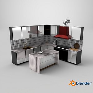 Modular Luxury Kitchen Full Scene Components with Chimney