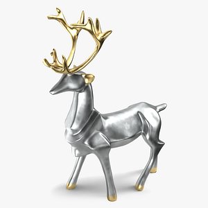 3D Standing Metallic Deer