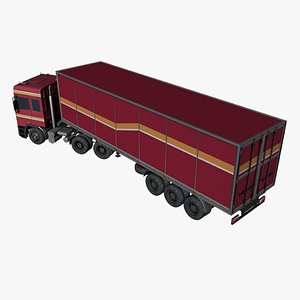 simple truck trailer 3D model