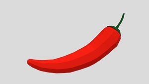 Low Poly Cartoon Red Pepper