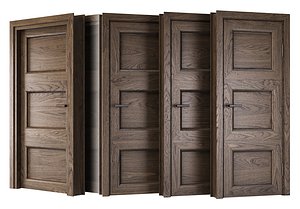 Interior and Exterior Wooden Door Set V3
