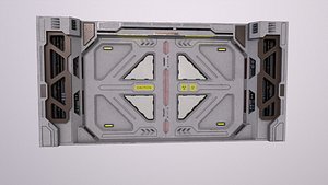 3D Scifi Laboratory moonbase Door VR  AR  low-poly 3d model