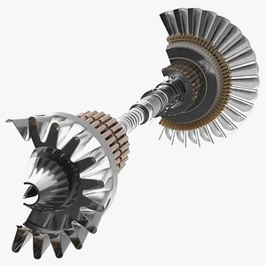 Aircraft Engine Turbine Shaft in Section