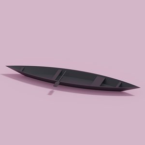 3D model Cartoon Asian Canoe Boat