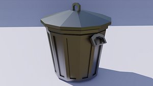 3D Low Poly Trash Can