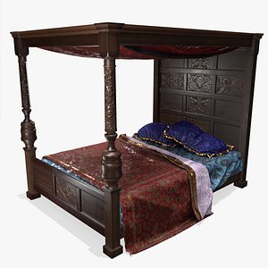 Renaissance-style bed 3D