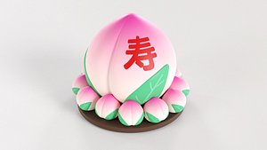 Chinese Birthday Peach Cake