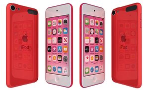 3D apple ipod touch red model